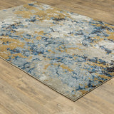 Oriental Weavers Sphinx Evolution 0980A Blue/ Gold Rugs - angle detail