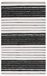 Safavieh Striped Kilim 4'-0" x 6'-0" Rug in Black / Ivory