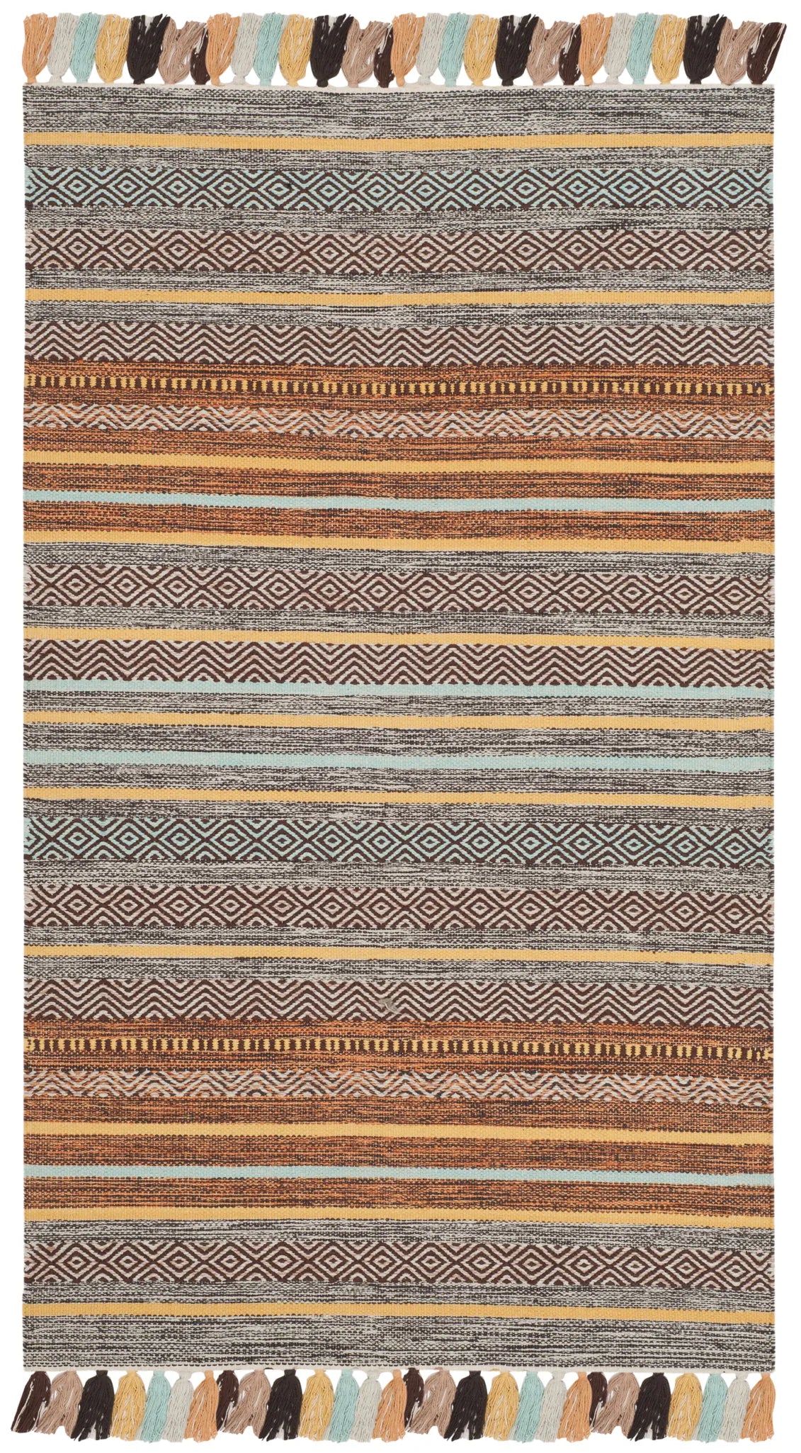 Safavieh Montauk 3'-0" x 5'-0" Rug in Turquoise / Brown