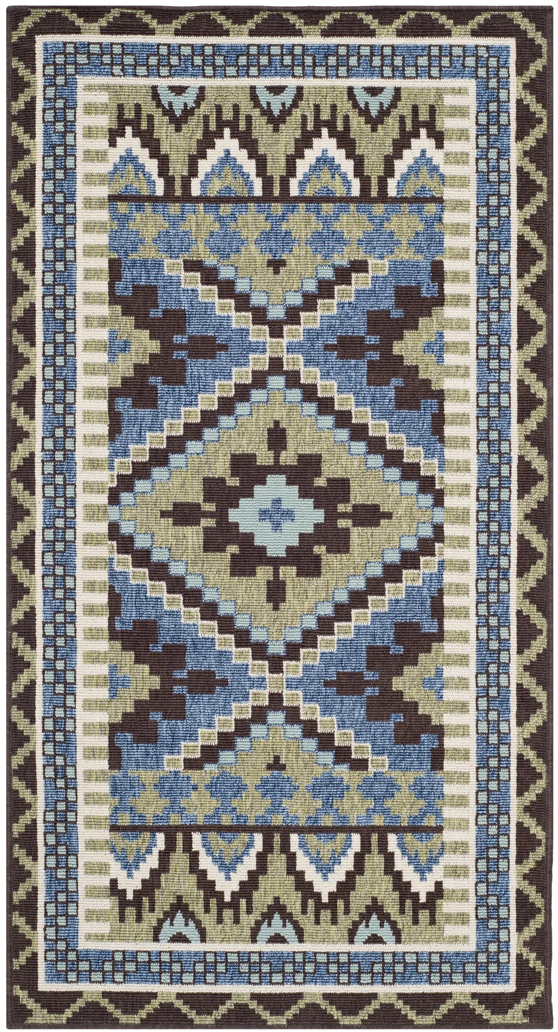 Safavieh Veranda 2'-7" x 5'-0" Rug in Green / Chocolate