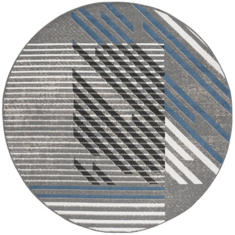 Safavieh Pyramid 6'-7" x 6'-7" Rug in Grey / Blue Ivory