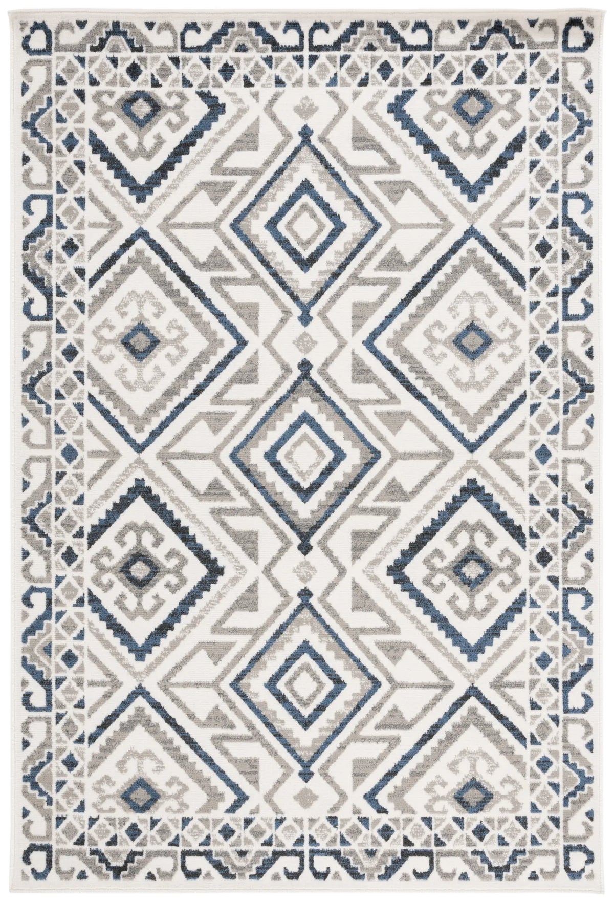 Safavieh Pyramid 4'-5" x 6'-5" Rug in Ivory / Grey Navy