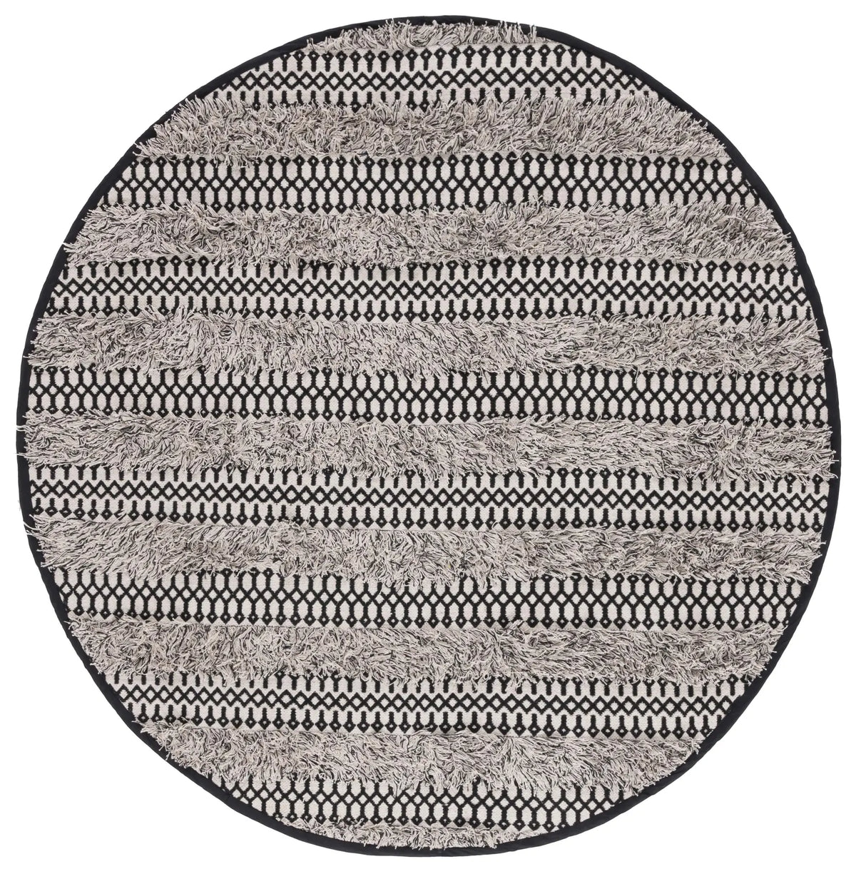 Safavieh Natura 6'-0" x 6'-0" Rug in Black / Ivory