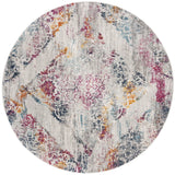 Safavieh Madison 6'-7" x 6'-7" Rug in Light Grey / Fuchsia