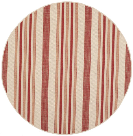 Safavieh Courtyard 5'-3" x 5'-3" Rug in Beige / Red