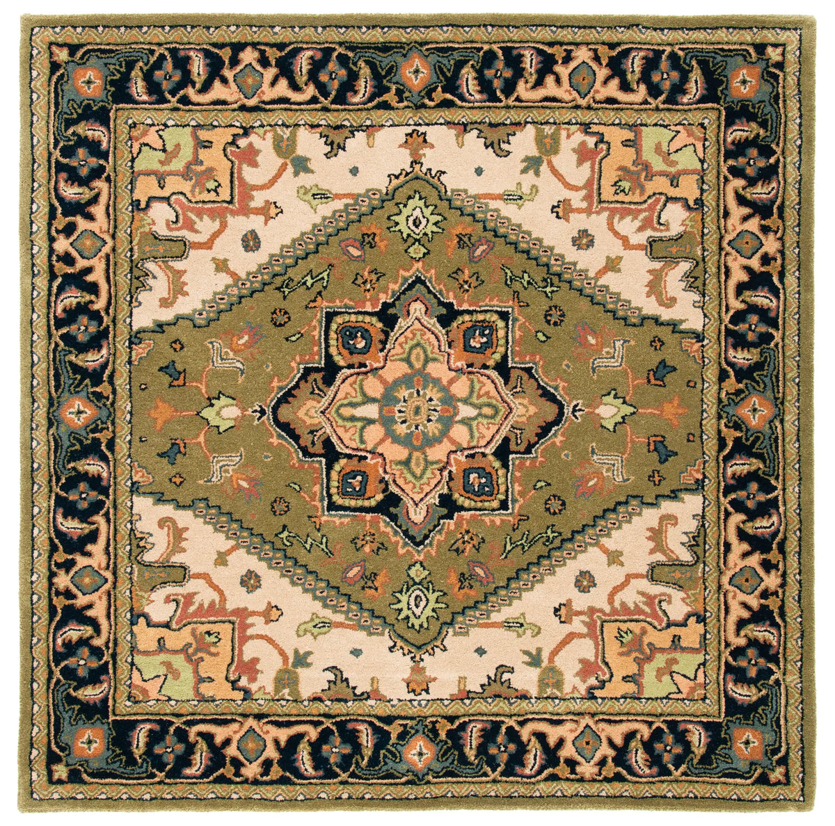 Safavieh Heritage 6'-0" x 6'-0" Rug in Green / Light Brown