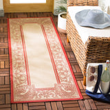 Safavieh Courtyard 2'-3" x 10'-0" Rug in Natural / Red