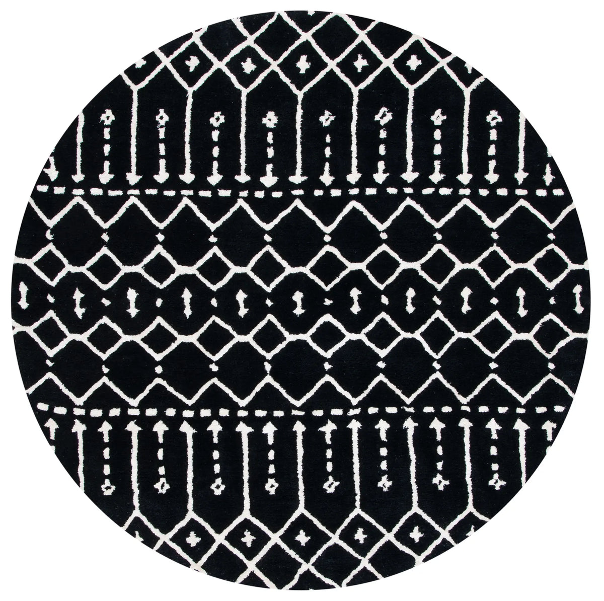 Safavieh Himalaya 6'-0" x 6'-0" Rug in Black / Ivory