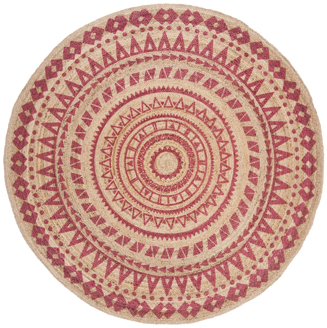 Safavieh Natural Fiber 8'-0" x 8'-0" Rug in Fuchsia / Natural