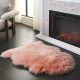 Safavieh Sheep Skin 2'-0" x 3'-0" Rug in Solid Pink
