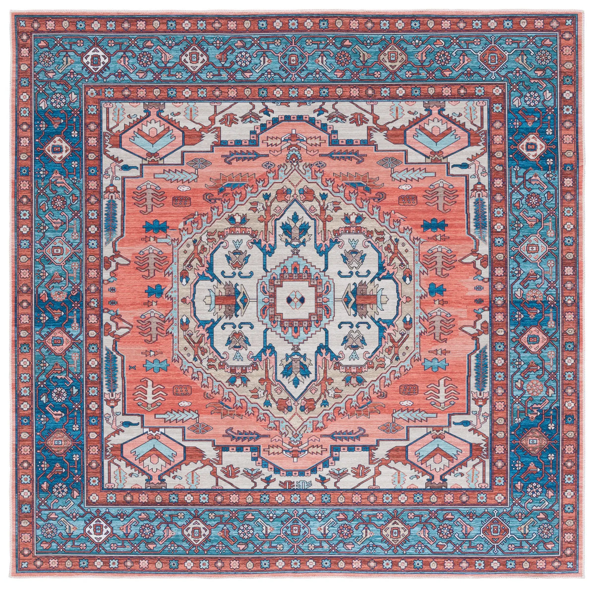 Safavieh Arizona 6'-0" x 6'-0" Rug in Rust / Navy