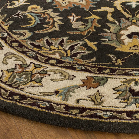 Safavieh Heritage 6'-0" x 6'-0" Rug in Black / Ivory