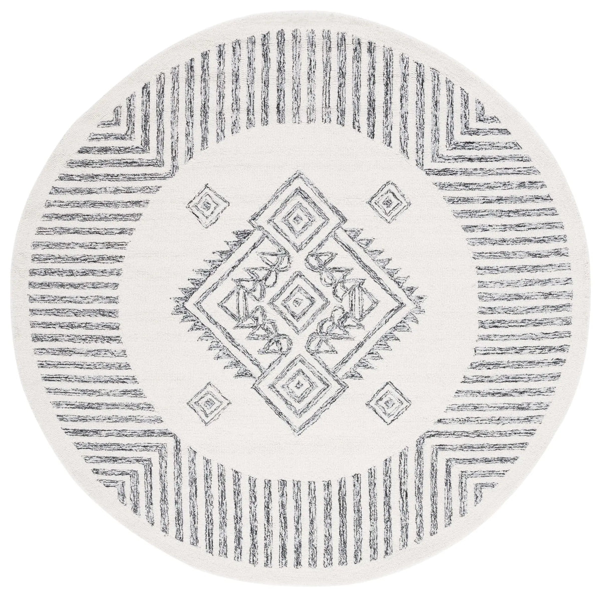 Safavieh Casablanca 6'-0" x 6'-0" Rug in Ivory / Black