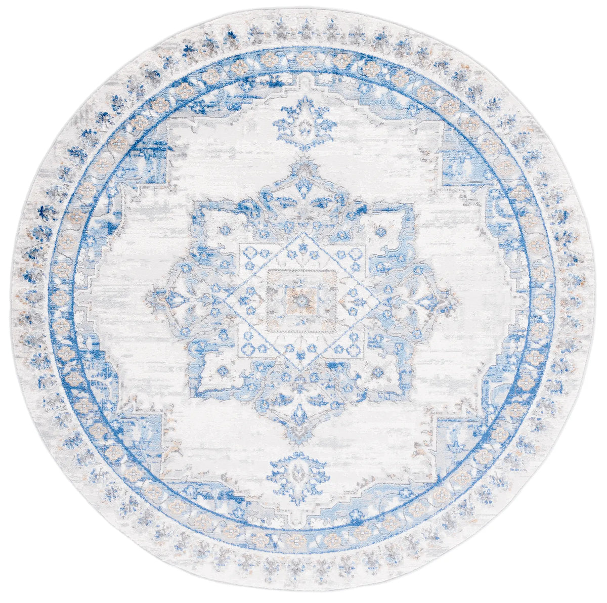 Safavieh Shivan 100 6'-7" x 6'-7" Rug in Ivory / Blue