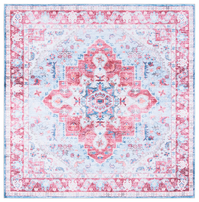 Safavieh Martha Stewart Washable 6'-0" x 6'-0" Rug in Red / Blue