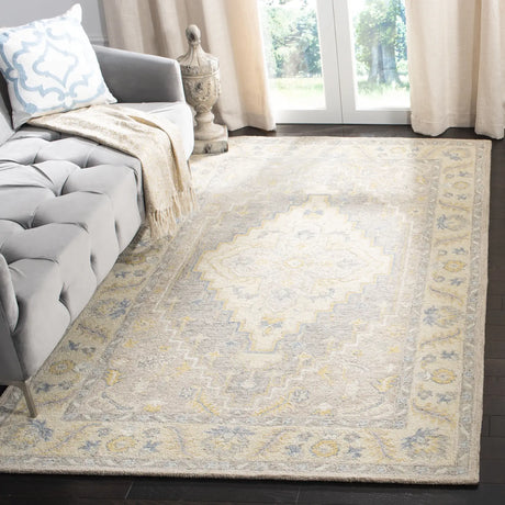 Safavieh Micro-Loop 5'-0" x 8'-0" Rug in Beige / Grey