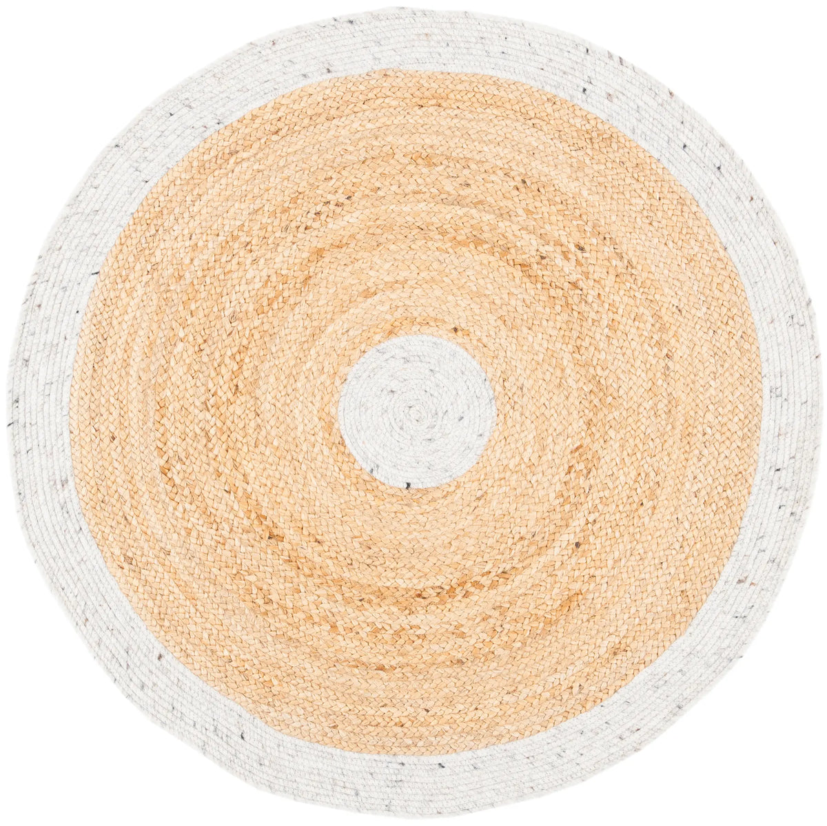 Safavieh Braided 3'-0" x 3'-0" Rug in Light Grey / Natural