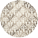 Safavieh Dip Dye 7'-0" x 7'-0" Rug in Ivory / Chocolate