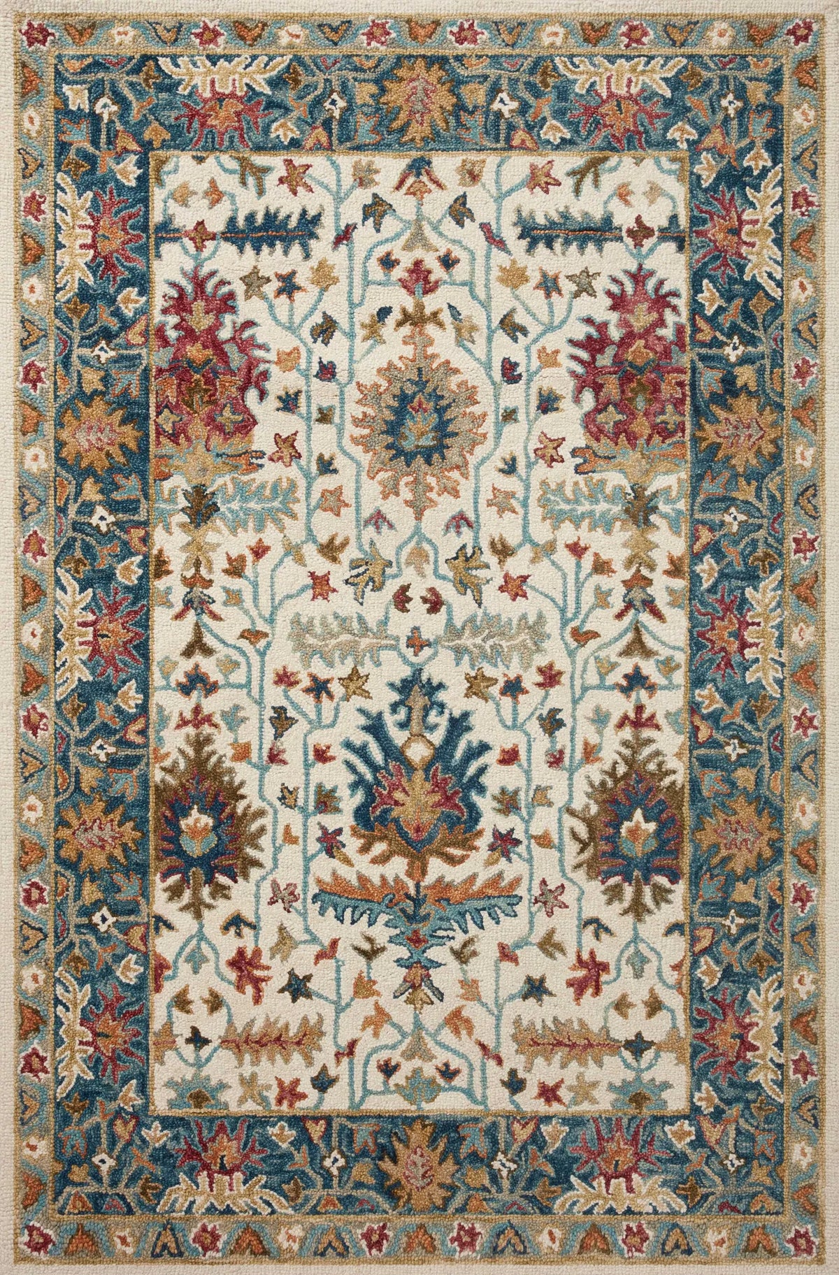 Loloi Victoria Vk-23 Ivory/Sky Rug - main flat