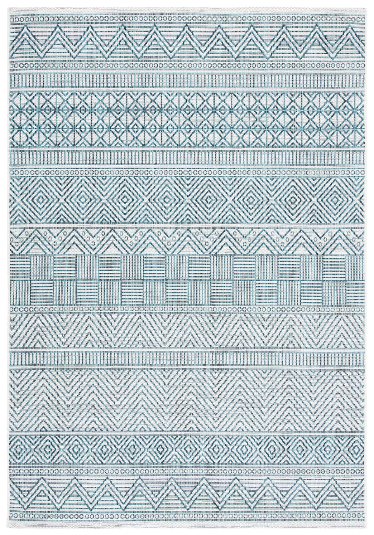 Safavieh Courtyard 4'-0" x 5'-7" Rug in Ivory / Turquoise