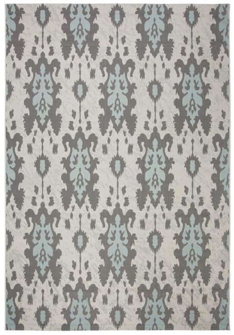 Safavieh Courtyard 6'-7" x 9'-6" Rug in Ltgy Anthracite / Aqua Weft