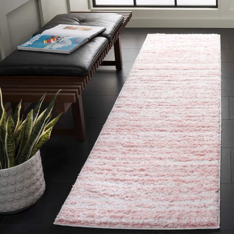 Safavieh Rumi Shag 2'-2" x 8'-0" Rug in Pink / Ivory