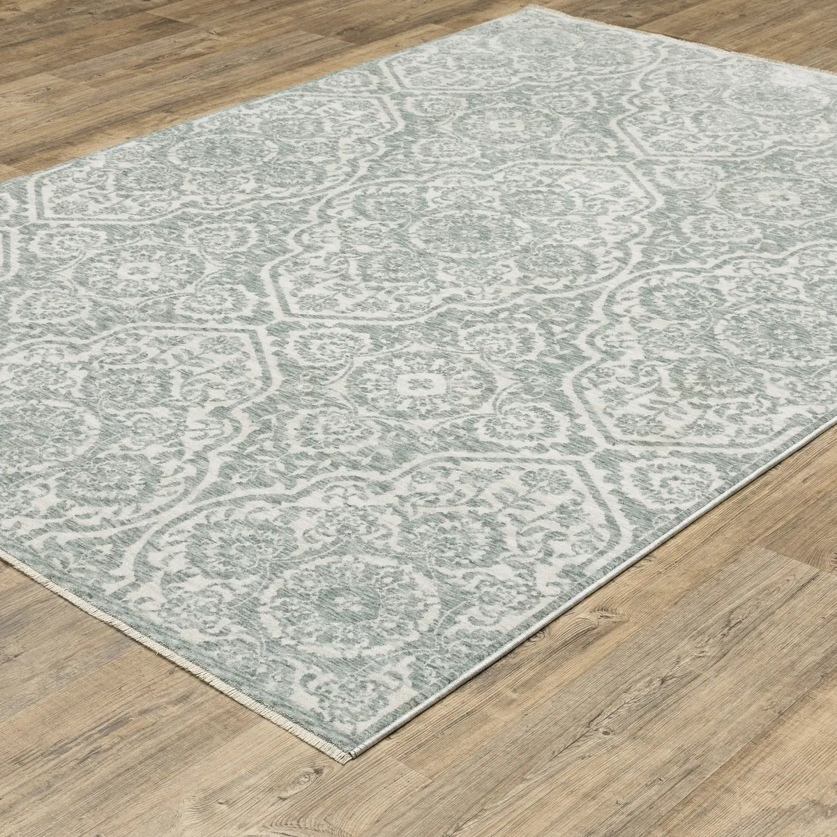 Oriental Weavers Sphinx ECHO ECH02 Green Floral Rugs - angle detail