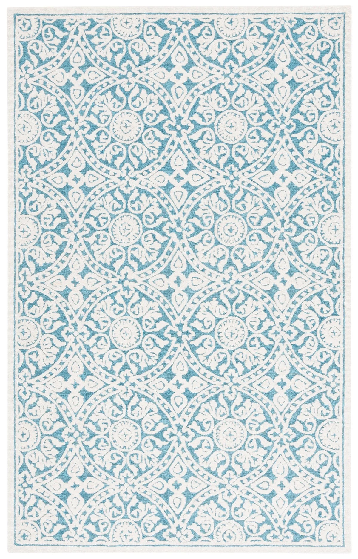Safavieh Metro 4'-0" x 6'-0" Rug in Teal / Ivory