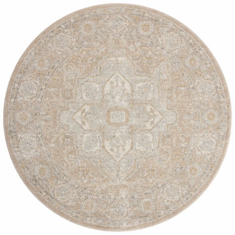 Loloi Odette Odt-05 Beige/Silver Rug - round flat
