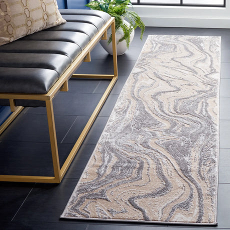 Safavieh Amelia 2'-0" x 8'-0" Rug in Beige / Grey