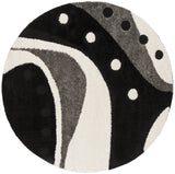 Safavieh Florida Shag 5'-0" x 5'-0" Rug in Black / Ivory