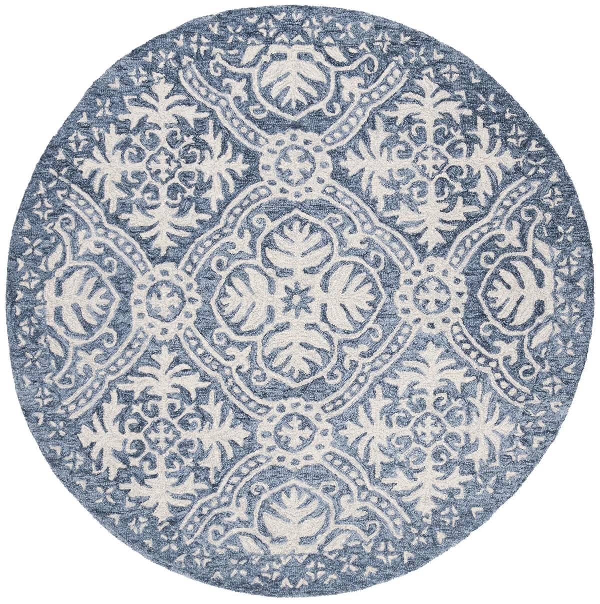 Safavieh Micro-Loop 5'-0" x 5'-0" Rug in Blue / Ivory