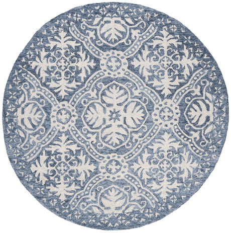 Safavieh Micro-Loop 5'-0" x 5'-0" Rug in Blue / Ivory