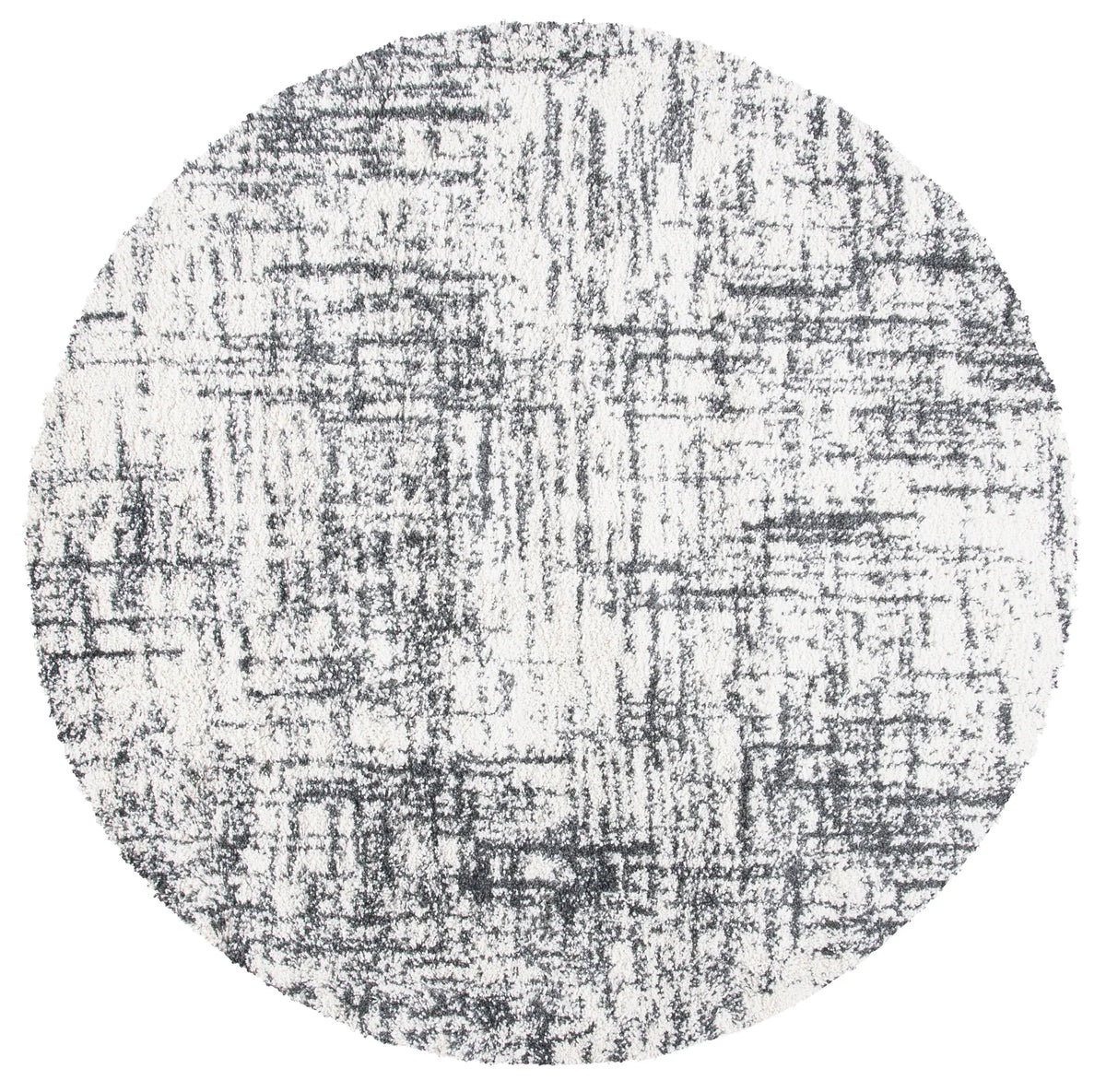Safavieh Hudson Shag 7'-0" x 7'-0" Rug in Ivory / Dark Grey