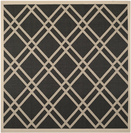 Safavieh Courtyard 7'-10" x 7'-10" Rug in Black / Beige