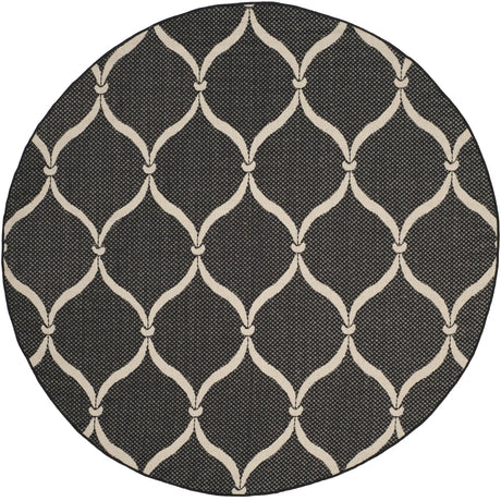 Safavieh Courtyard 6'-7" x 6'-7" Rug in Black / Beige