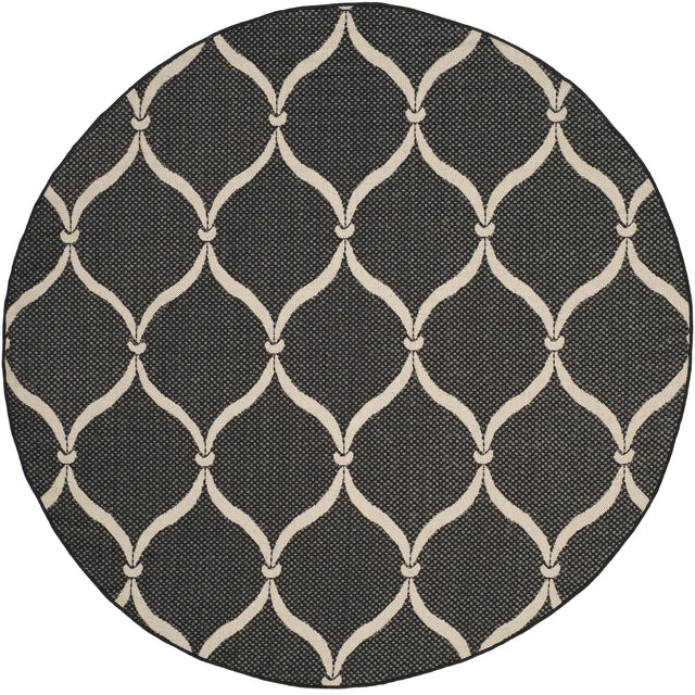 Safavieh Courtyard 6'-7" x 6'-7" Rug in Black / Beige