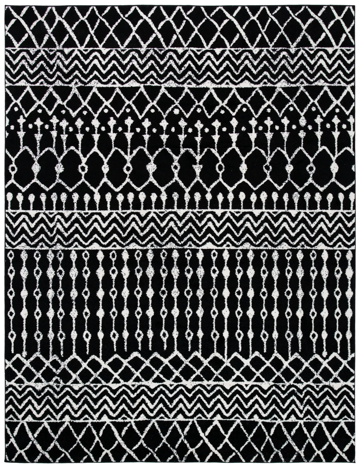 Safavieh Tulum 10'-0" x 13'-0" Rug in Black / Ivory