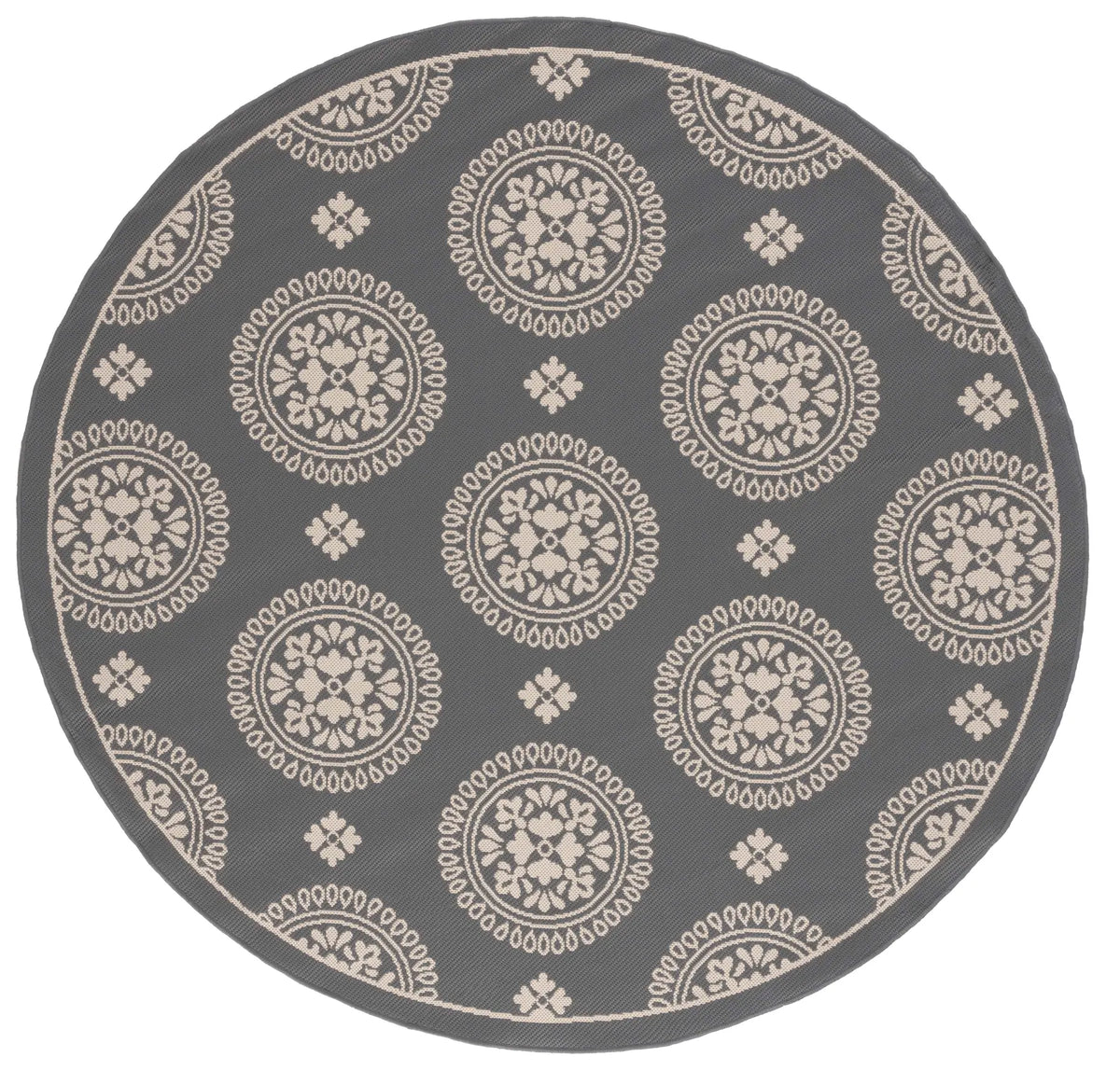 Safavieh Courtyard 6'-7" x 6'-7" Rug in Grey