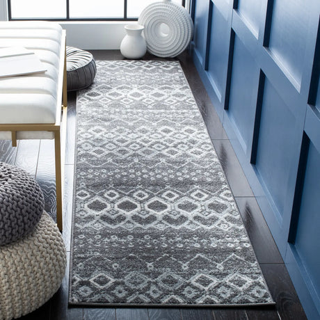 Safavieh Amsterdam 2'-3" x 10'-0" Rug in Dark Grey / Light Grey