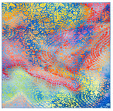Safavieh Paint Brush 6'-7" x 6'-7" Rug in Blue / Coral