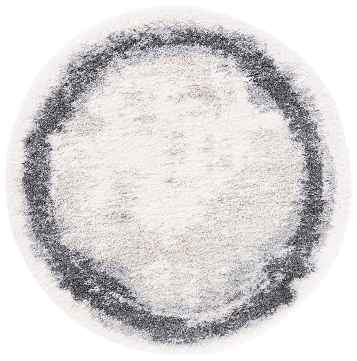 Safavieh Fontana Shag  800 6'-7" x 6'-7" Rug in Ivory / Grey