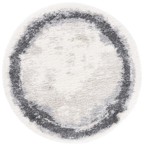Safavieh Fontana Shag  800 6'-7" x 6'-7" Rug in Ivory / Grey