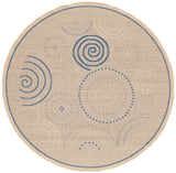 Safavieh Courtyard 5'-3" x 5'-3" Rug in Natural / Blue