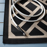 Safavieh Courtyard 5'-3" x 7'-7" Rug in Black / Light Beige