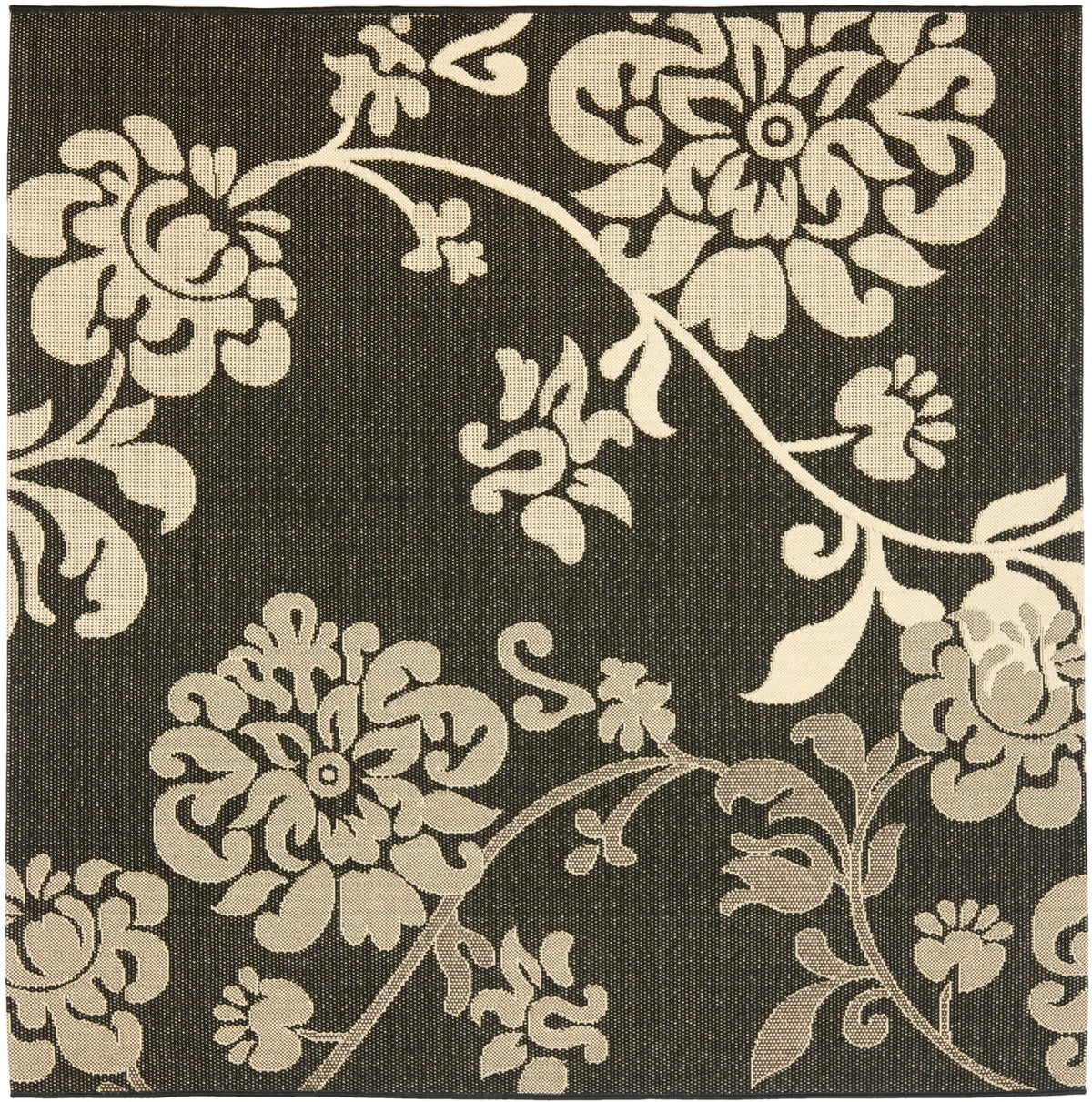 Safavieh Courtyard 6'-7" x 6'-7" Rug in Black Natural / Brown
