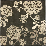 Safavieh Courtyard 6'-7" x 6'-7" Rug in Black Natural / Brown