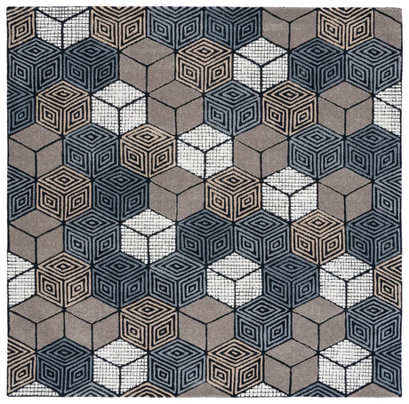 Safavieh Fifth Avenue 7'-0" x 7'-0" Rug in Ivory / Grey