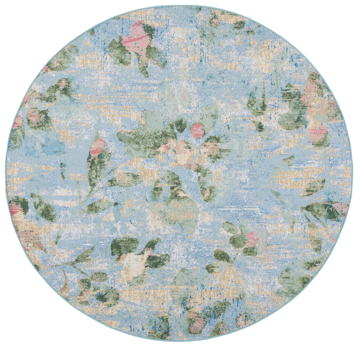 Safavieh Barbados 500 6'-6" x 6'-6" Rug in Light Blue / Green