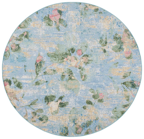 Safavieh Barbados 500 6'-6" x 6'-6" Rug in Light Blue / Green